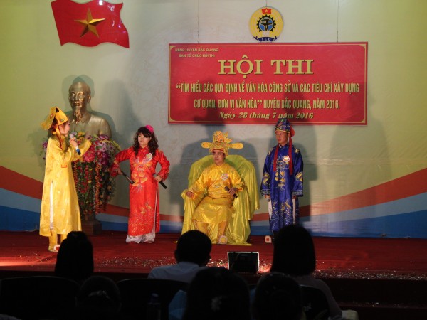 Công đoàn Trung tâm Y tế huyện Bắc Quang tham gia hội thi tìm hiểu các quy định về văn hóa công sở và các tiêu chí xây dựng cơ quan, đơn vị văn hóa huyện Bắc Quang